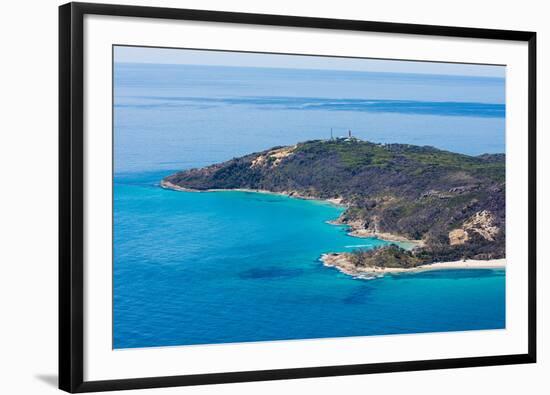 Aerial photograph of Moreton Island, Queensland, Australia-Mark A Johnson-Framed Photographic Print