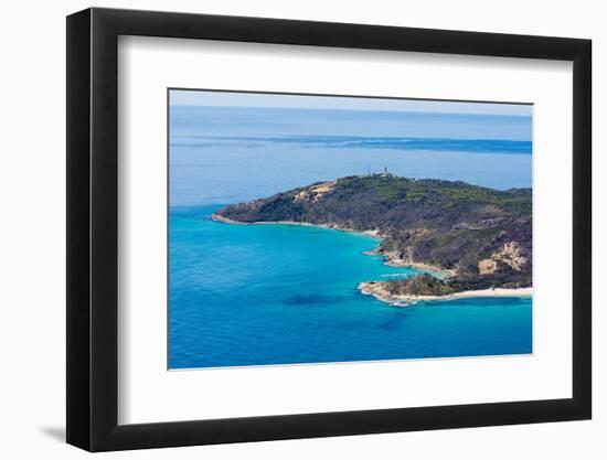 Aerial photograph of Moreton Island, Queensland, Australia-Mark A Johnson-Framed Photographic Print