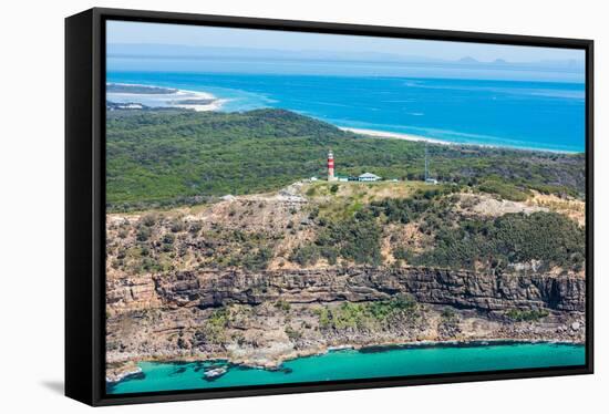 Aerial photograph of Moreton Island, Queensland, Australia-Mark A Johnson-Framed Stretched Canvas
