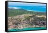 Aerial photograph of Moreton Island, Queensland, Australia-Mark A Johnson-Framed Stretched Canvas