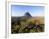 Aerial photograph of Mt Beerwah & Mt Coonowrin, Glasshouse Mountains, Australia-Mark A Johnson-Framed Photographic Print