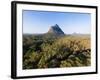 Aerial photograph of Mt Beerwah & Mt Coonowrin, Glasshouse Mountains, Australia-Mark A Johnson-Framed Photographic Print