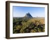 Aerial photograph of Mt Beerwah & Mt Coonowrin, Glasshouse Mountains, Australia-Mark A Johnson-Framed Photographic Print