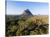 Aerial photograph of Mt Beerwah & Mt Coonowrin, Glasshouse Mountains, Australia-Mark A Johnson-Stretched Canvas