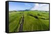 Aerial photograph of pasture land near Waimea, Big Island, Hawaii-Mark A Johnson-Framed Stretched Canvas