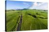 Aerial photograph of pasture land near Waimea, Big Island, Hawaii-Mark A Johnson-Stretched Canvas