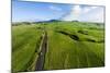 Aerial photograph of pasture land near Waimea, Big Island, Hawaii-Mark A Johnson-Mounted Photographic Print