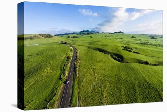 Aerial photograph of pasture land near Waimea, Big Island, Hawaii-Mark A Johnson-Stretched Canvas