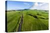 Aerial photograph of pasture land near Waimea, Big Island, Hawaii-Mark A Johnson-Stretched Canvas