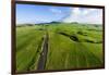 Aerial photograph of pasture land near Waimea, Big Island, Hawaii-Mark A Johnson-Framed Photographic Print