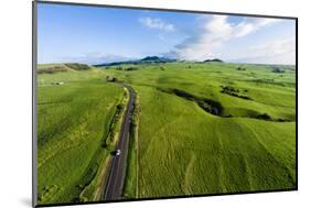 Aerial photograph of pasture land near Waimea, Big Island, Hawaii-Mark A Johnson-Mounted Photographic Print