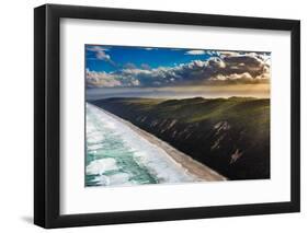 Aerial photograph of the beach & shoreline of Noosa North Shore, Great Sandy National Park-Mark A Johnson-Framed Photographic Print