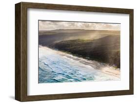 Aerial photograph of the beach & shoreline of Noosa North Shore, Great Sandy National Park-Mark A Johnson-Framed Photographic Print