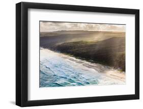 Aerial photograph of the beach & shoreline of Noosa North Shore, Great Sandy National Park-Mark A Johnson-Framed Photographic Print