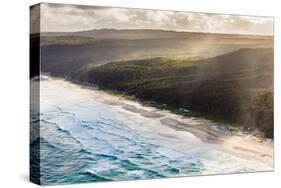 Aerial photograph of the beach & shoreline of Noosa North Shore, Great Sandy National Park-Mark A Johnson-Stretched Canvas