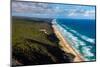 Aerial photograph of the beach & shoreline of Noosa North Shore, Great Sandy National Park-Mark A Johnson-Mounted Premium Photographic Print
