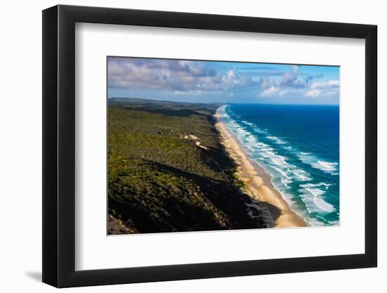 Aerial photograph of the beach & shoreline of Noosa North Shore, Great Sandy National Park-Mark A Johnson-Framed Photographic Print