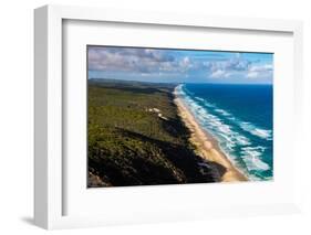 Aerial photograph of the beach & shoreline of Noosa North Shore, Great Sandy National Park-Mark A Johnson-Framed Photographic Print