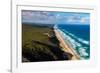 Aerial photograph of the beach & shoreline of Noosa North Shore, Great Sandy National Park-Mark A Johnson-Framed Photographic Print