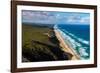 Aerial photograph of the beach & shoreline of Noosa North Shore, Great Sandy National Park-Mark A Johnson-Framed Photographic Print