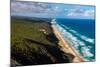 Aerial photograph of the beach & shoreline of Noosa North Shore, Great Sandy National Park-Mark A Johnson-Mounted Photographic Print