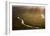 Aerial photograph of the Noosa River, Great Sandy National Park, Australia-Mark A Johnson-Framed Photographic Print