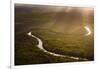 Aerial photograph of the Noosa River, Great Sandy National Park, Australia-Mark A Johnson-Framed Photographic Print