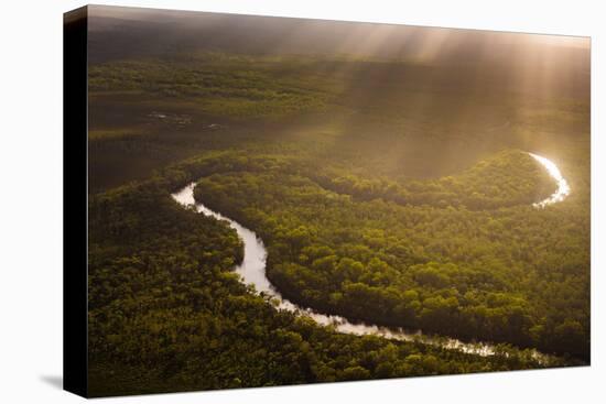 Aerial photograph of the Noosa River, Great Sandy National Park, Australia-Mark A Johnson-Stretched Canvas