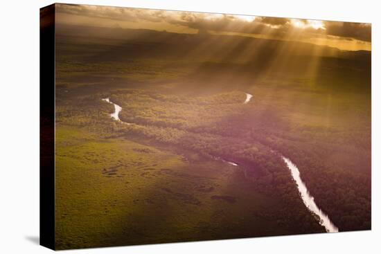 Aerial photograph of the Noosa River, Great Sandy National Park, Australia-Mark A Johnson-Stretched Canvas