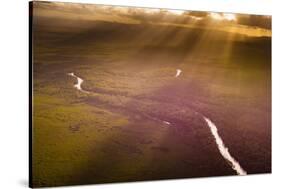 Aerial photograph of the Noosa River, Great Sandy National Park, Australia-Mark A Johnson-Stretched Canvas