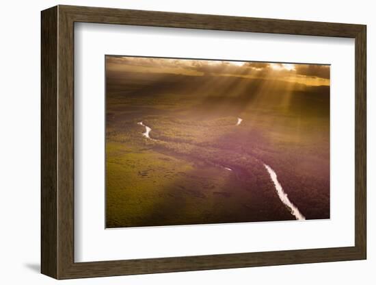 Aerial photograph of the Noosa River, Great Sandy National Park, Australia-Mark A Johnson-Framed Photographic Print