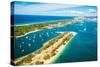 Aerial photograph of The Spit & the Broadwater, Gold Coast, Queensland, Australia-Mark A Johnson-Stretched Canvas