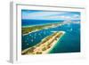 Aerial photograph of The Spit & the Broadwater, Gold Coast, Queensland, Australia-Mark A Johnson-Framed Photographic Print