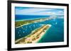 Aerial photograph of The Spit & the Broadwater, Gold Coast, Queensland, Australia-Mark A Johnson-Framed Photographic Print