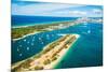 Aerial photograph of The Spit & the Broadwater, Gold Coast, Queensland, Australia-Mark A Johnson-Mounted Photographic Print