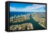 Aerial photograph of the Surfers Paradise skyline, Gold Coast, Queensland, Australia-Mark A Johnson-Framed Stretched Canvas