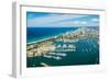 Aerial photograph of the Surfers Paradise skyline, Gold Coast, Queensland, Australia-Mark A Johnson-Framed Photographic Print