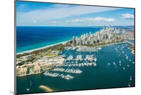 Aerial photograph of the Surfers Paradise skyline, Gold Coast, Queensland, Australia-Mark A Johnson-Mounted Photographic Print