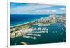 Aerial photograph of the Surfers Paradise skyline, Gold Coast, Queensland, Australia-Mark A Johnson-Framed Photographic Print