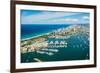 Aerial photograph of the Surfers Paradise skyline, Gold Coast, Queensland, Australia-Mark A Johnson-Framed Photographic Print