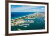 Aerial photograph of the Surfers Paradise skyline, Gold Coast, Queensland, Australia-Mark A Johnson-Framed Photographic Print