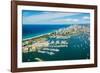 Aerial photograph of the Surfers Paradise skyline, Gold Coast, Queensland, Australia-Mark A Johnson-Framed Photographic Print