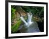 Aerial photograph of Wailua Falls, Kauai, Hawaii, USA-Mark A Johnson-Framed Photographic Print