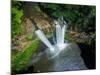 Aerial photograph of Wailua Falls, Kauai, Hawaii, USA-Mark A Johnson-Mounted Photographic Print