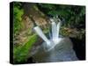 Aerial photograph of Wailua Falls, Kauai, Hawaii, USA-Mark A Johnson-Stretched Canvas