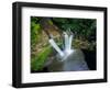 Aerial photograph of Wailua Falls, Kauai, Hawaii, USA-Mark A Johnson-Framed Photographic Print