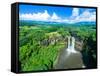 Aerial photograph of Wailua Falls, Kauai, Hawaii, USA-Mark A Johnson-Framed Stretched Canvas