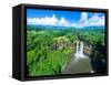 Aerial photograph of Wailua Falls, Kauai, Hawaii, USA-Mark A Johnson-Framed Stretched Canvas