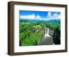 Aerial photograph of Wailua Falls, Kauai, Hawaii, USA-Mark A Johnson-Framed Photographic Print