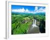 Aerial photograph of Wailua Falls, Kauai, Hawaii, USA-Mark A Johnson-Framed Photographic Print